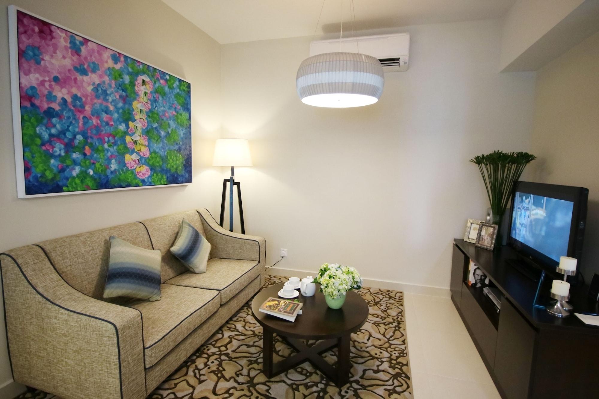 Somerset Ho Či Minovo Město Exteriér fotografie A living room in a condominium